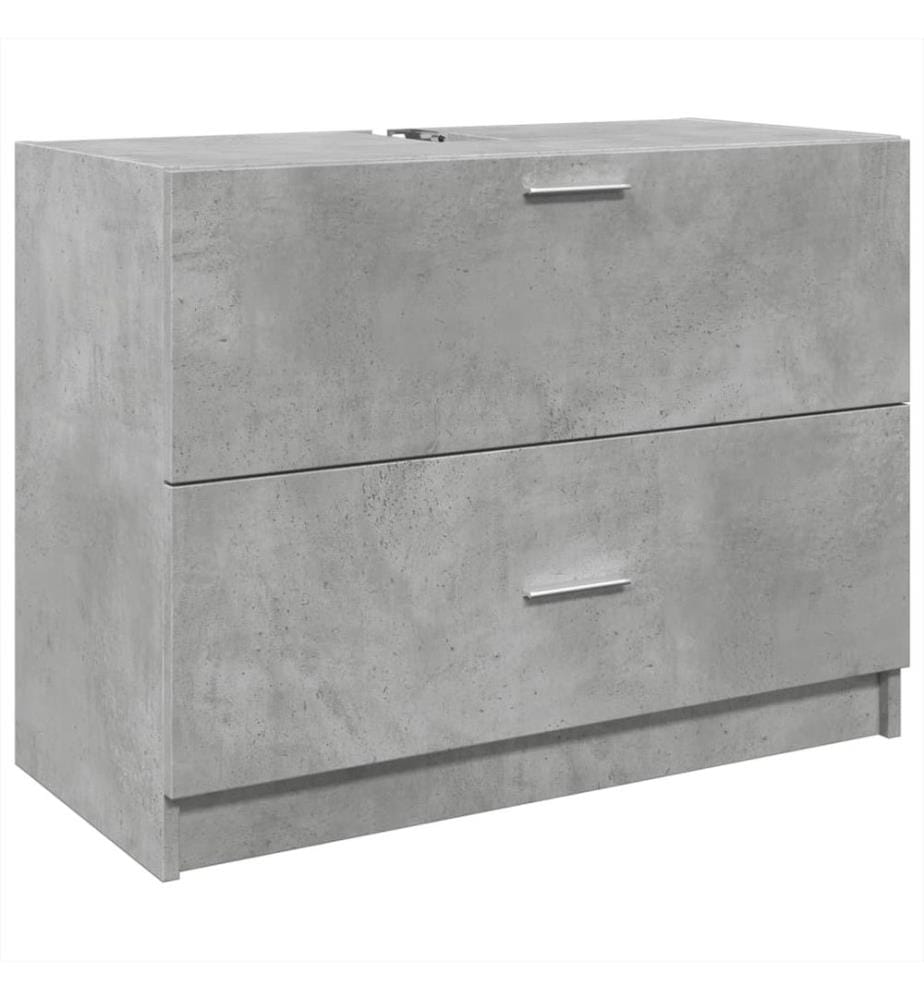 Armoire d'évier gris béton 78x37x59 cm Bois d'ingénierie
