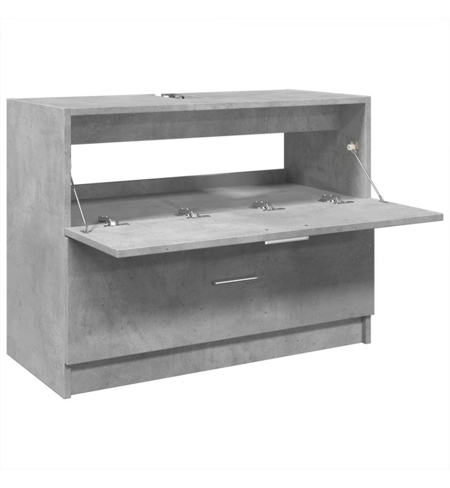 Armoire d'évier gris béton 78x37x59 cm Bois d'ingénierie
