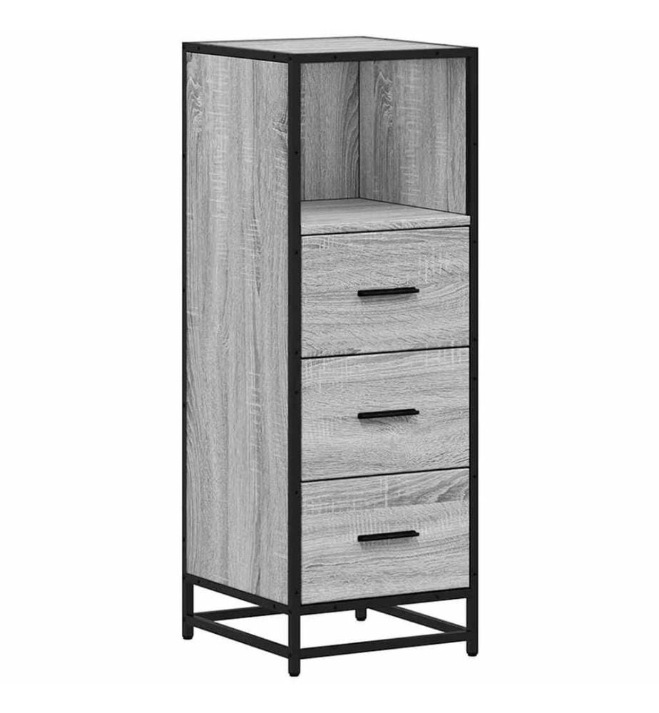 Badschrank Grau Sonoma 35x37,5x100 cm Holzwerkstoff