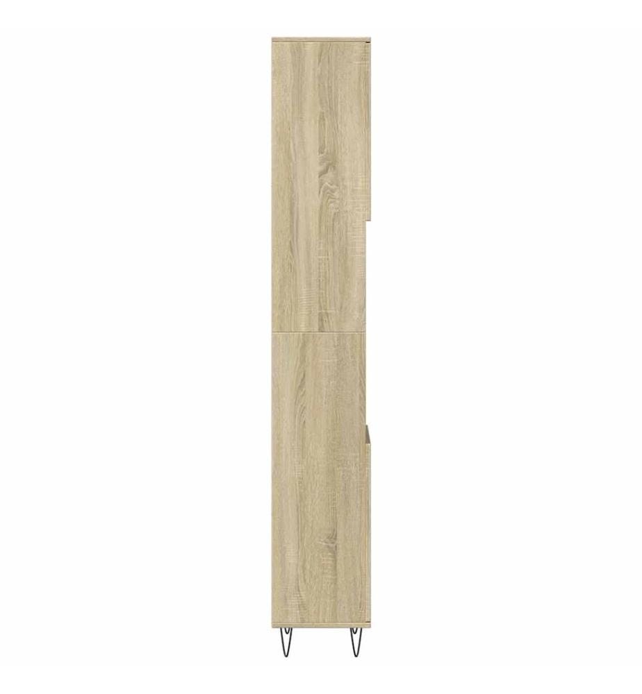 Badschrank Sonoma-Eiche 30x30x190 cm Holzwerkstoff