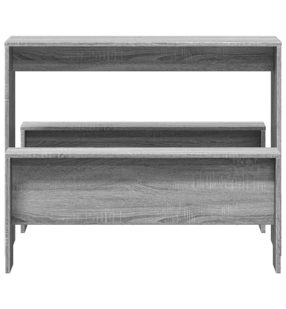 Ensemble table à manger et bancs 3 pcs bois d'ingénierie