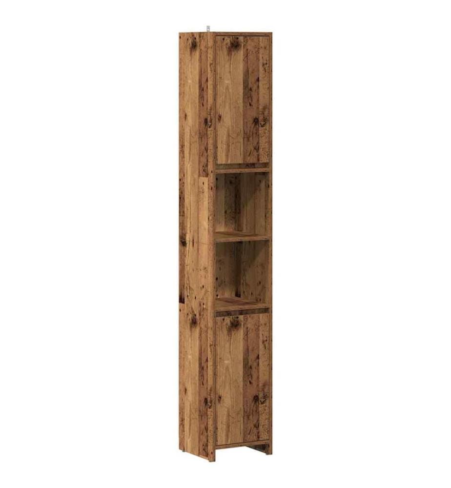 Badschrank Altholz-Optik 30x30x183,5 cm Holzwerkstoff