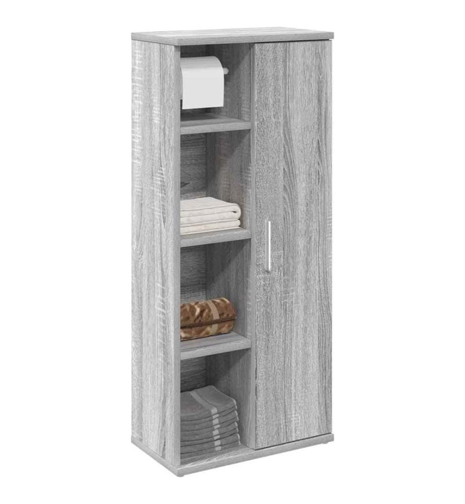 Badezimmerschrank mit Rollenhalter Grau Sonoma 39x22x90 cm