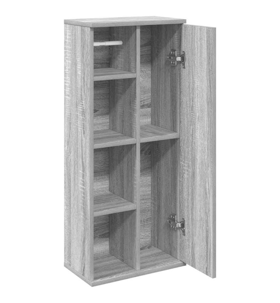 Badezimmerschrank mit Rollenhalter Grau Sonoma 39x22x90 cm