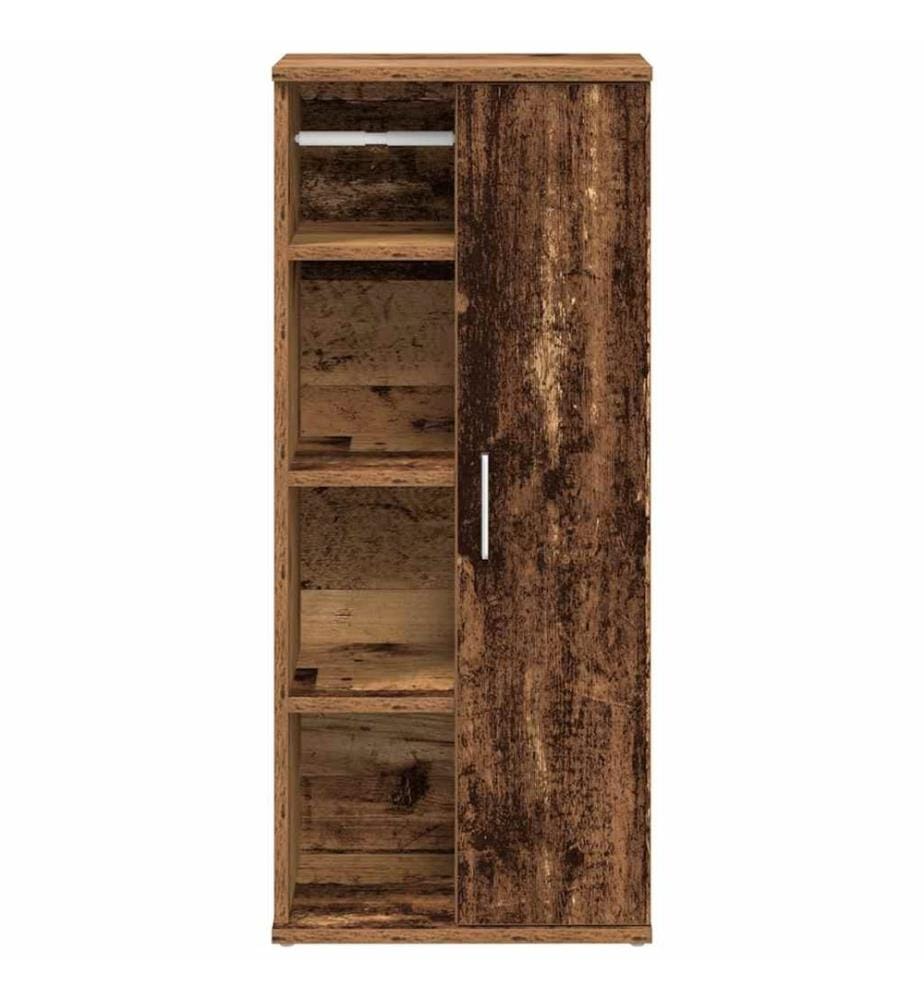 Badezimmerschrank mit Rollenhalter Altholz-Optik 39x22x90 cm