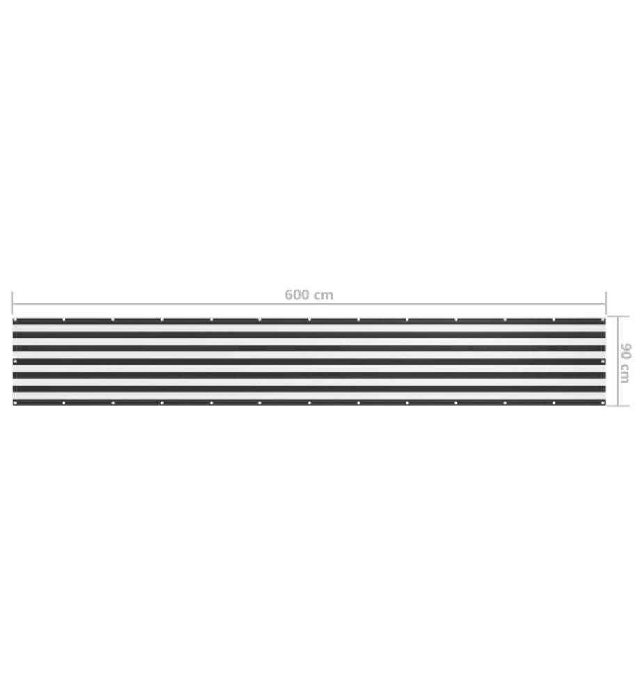 Balkon-Sichtschutz Anthrazit und Weiss 90x600 cm Oxford-Gewebe