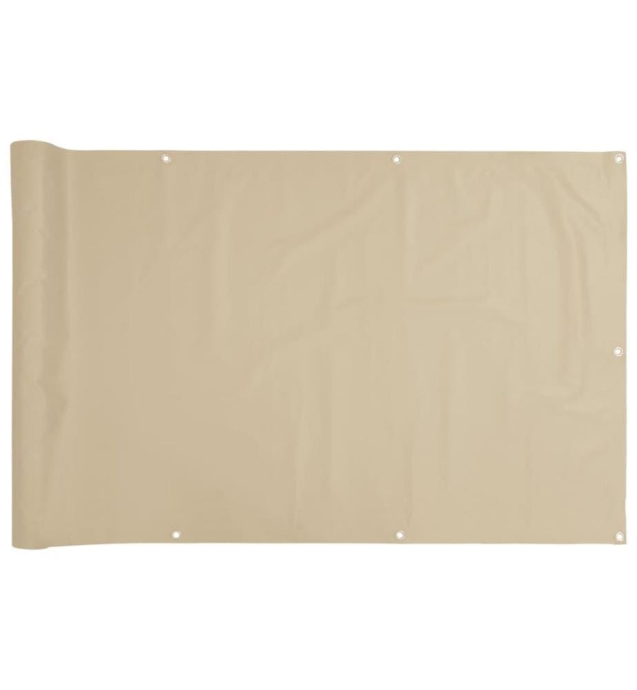 Balkon-Sichtschutz Beige 75x500 cm Oxford-Gewebe