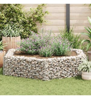 Sechseckiges Gabionen-Hochbeet 200x173x40 cm