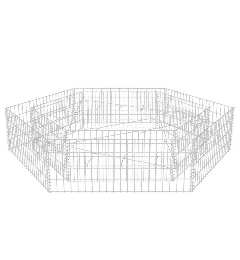 Lit surélevé à gabion hexagonale 200x173x40 cm