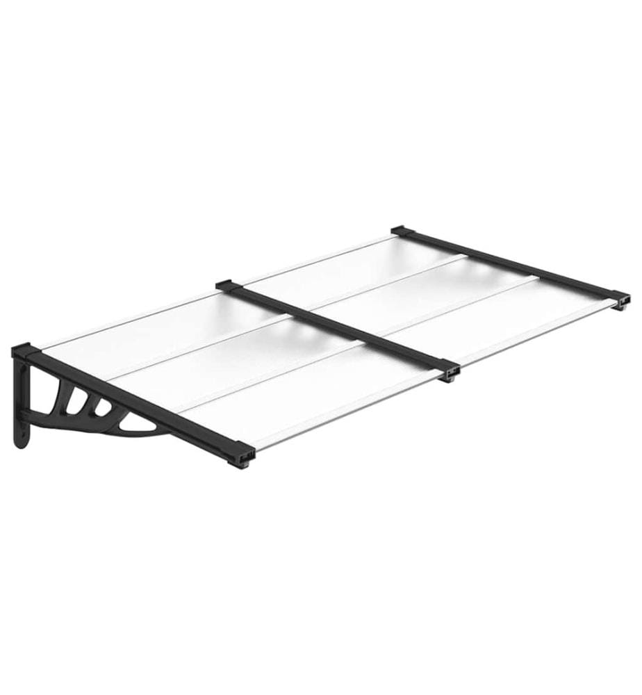 Türvordach Schwarz und Transparent 152,5x90 cm Polycarbonat