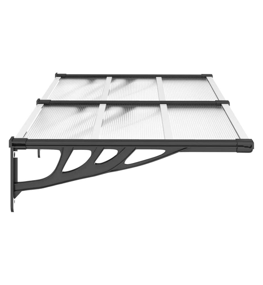 Türvordach Schwarz und Transparent 152,5x90 cm Polycarbonat