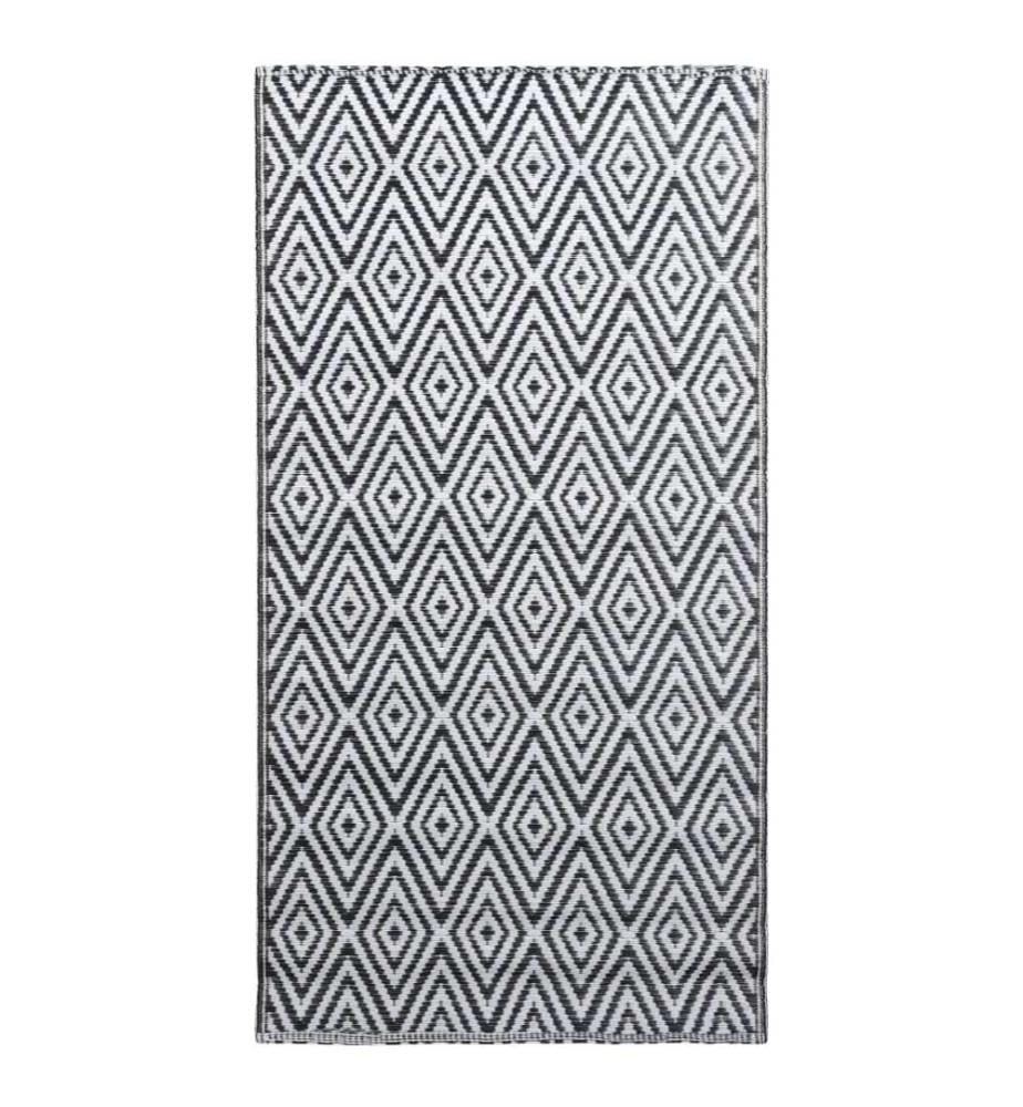 Outdoor-Teppich ARAKIL Weiss und Schwarz 80x150 cm PP