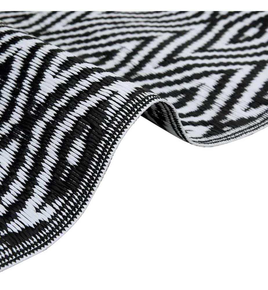 Outdoor-Teppich ARAKIL Weiss und Schwarz 190x290 cm PP