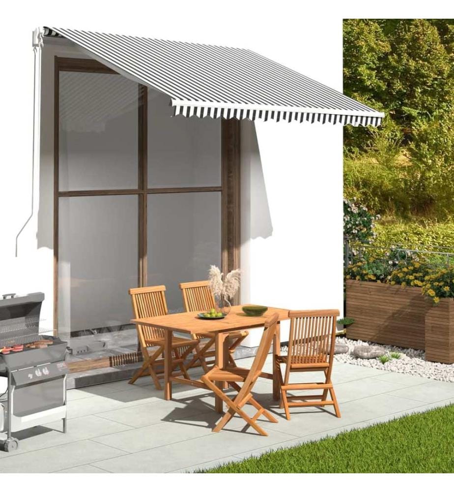 Markisenbespannung Anthrazit und Weiss 3x2,5 m