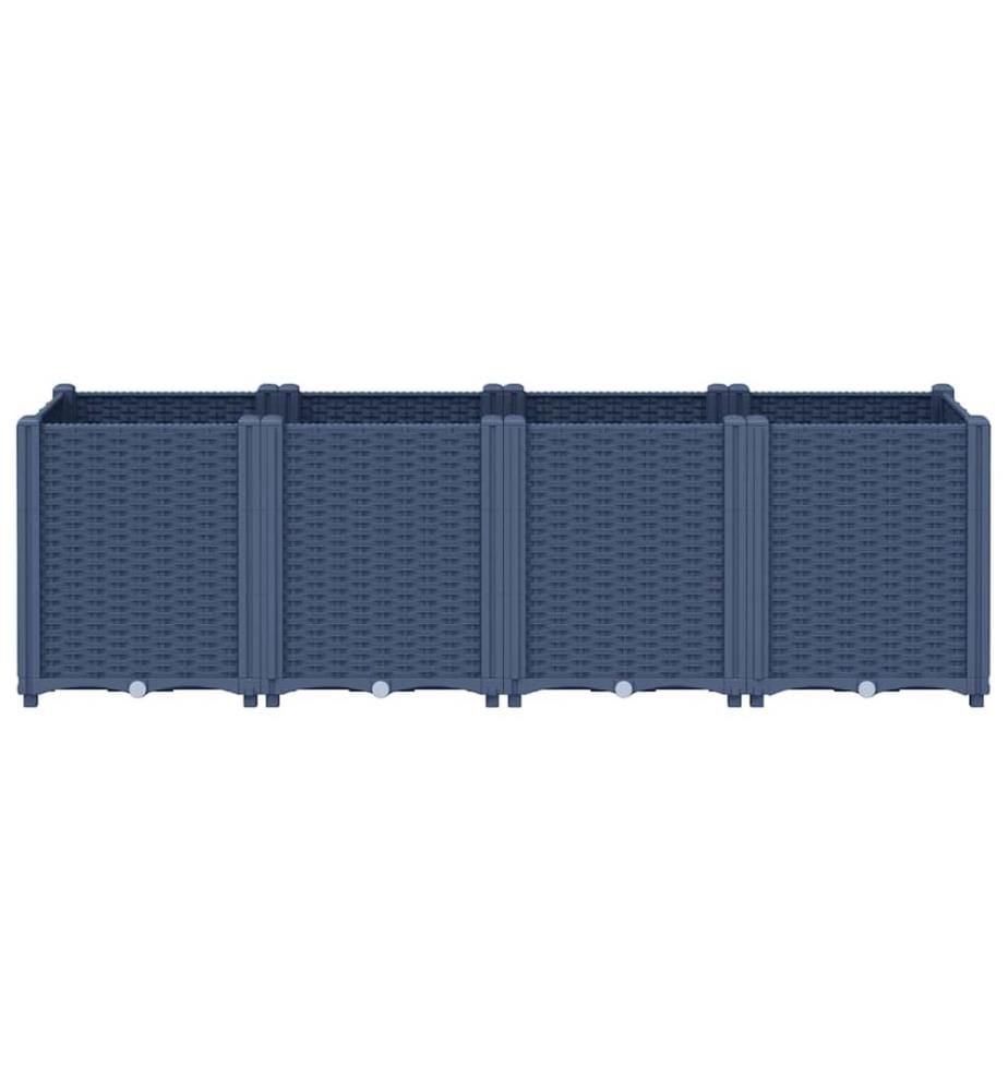 Jardinière bleu gris 160x40x53 cm PP