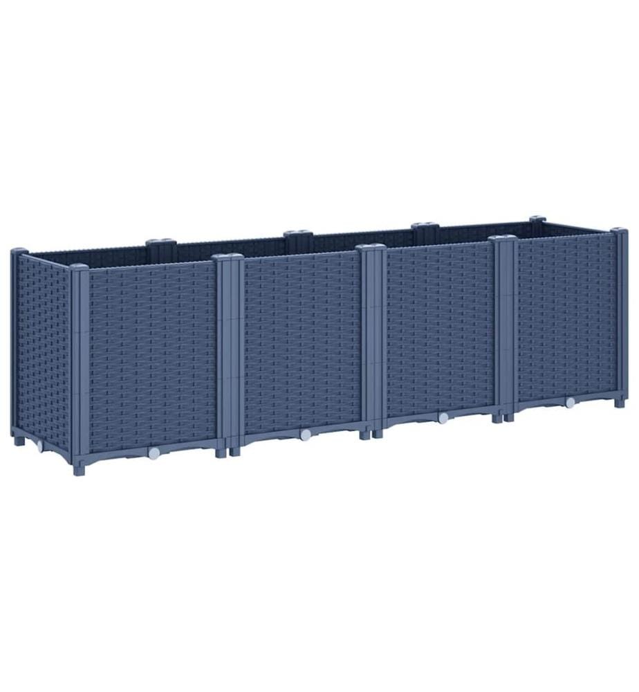 Jardinière bleu gris 160x40x53 cm PP