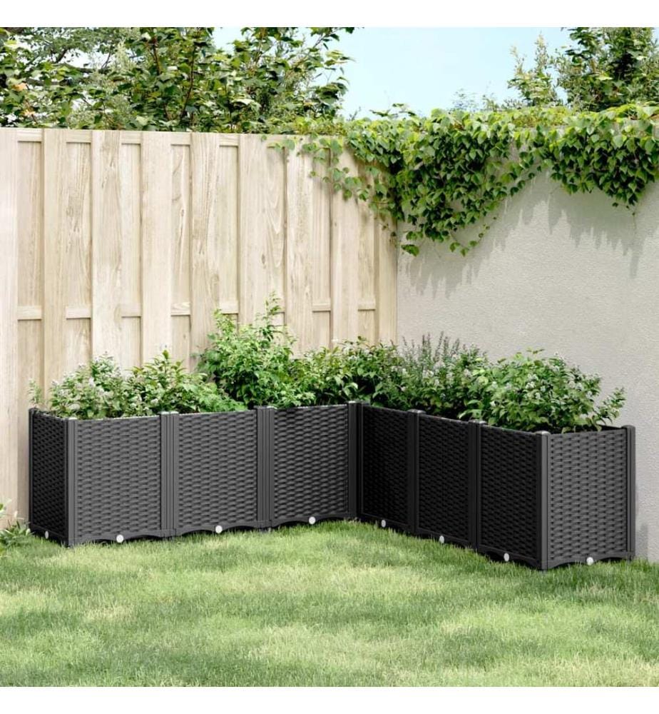 Jardinière noir 160x160x53 cm polypropylène