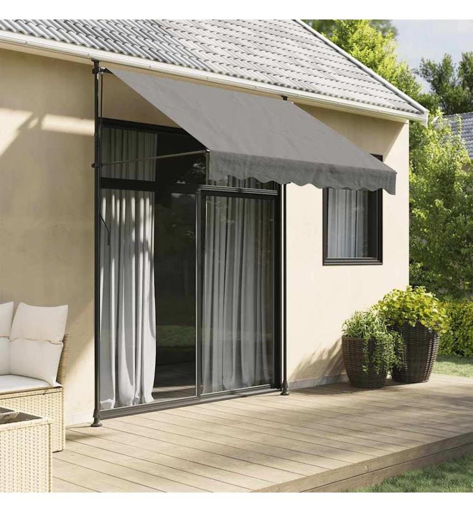 Markise Einziehbar Anthrazit 200x150 cm Stoff und Stahl