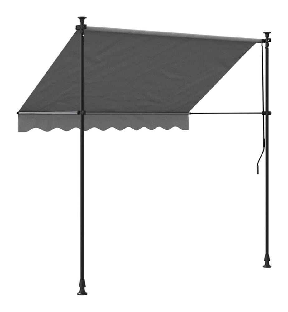 Markise Einziehbar Anthrazit 200x150 cm Stoff und Stahl