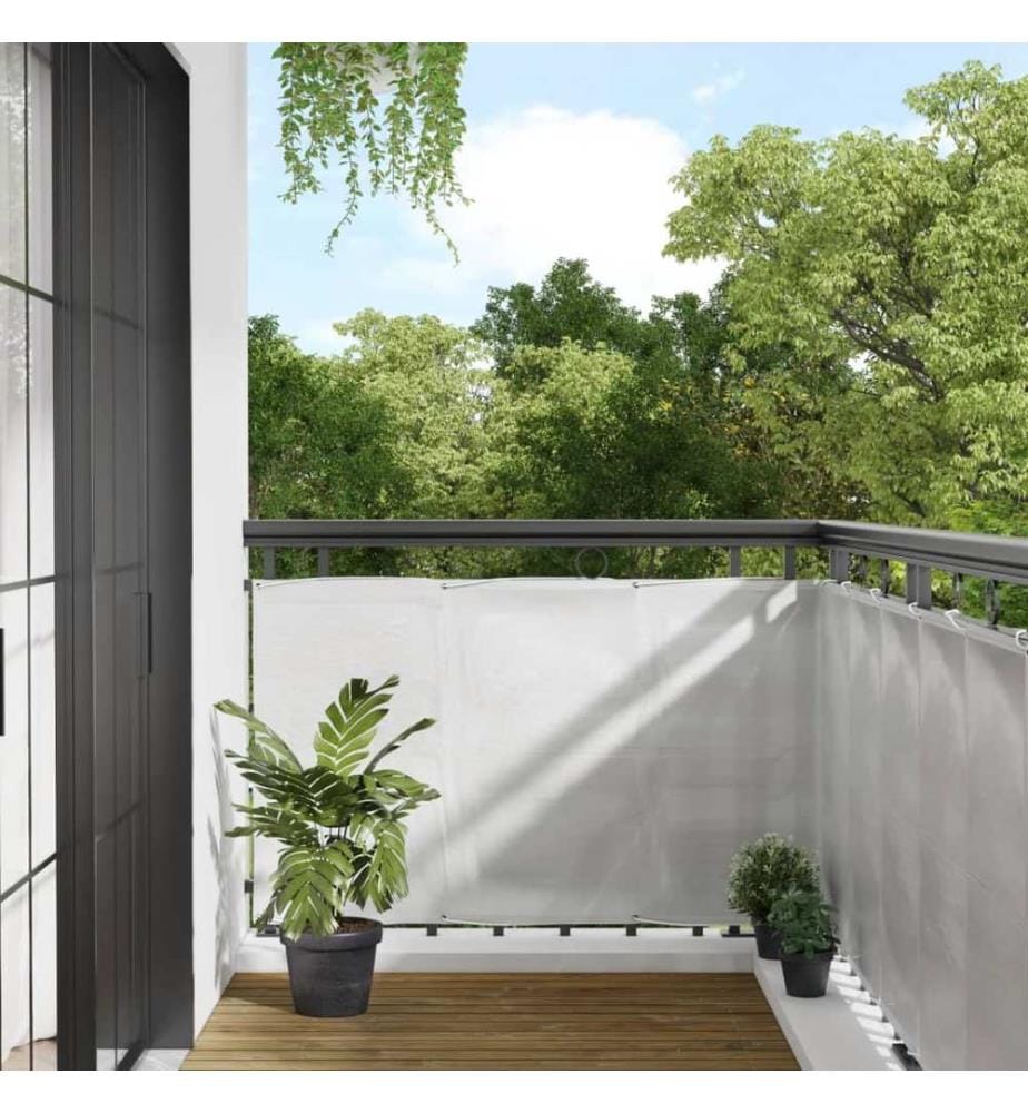 Balkon-Sichtschutz Hellgrau 90x500 cm 100 % Polyester Oxford