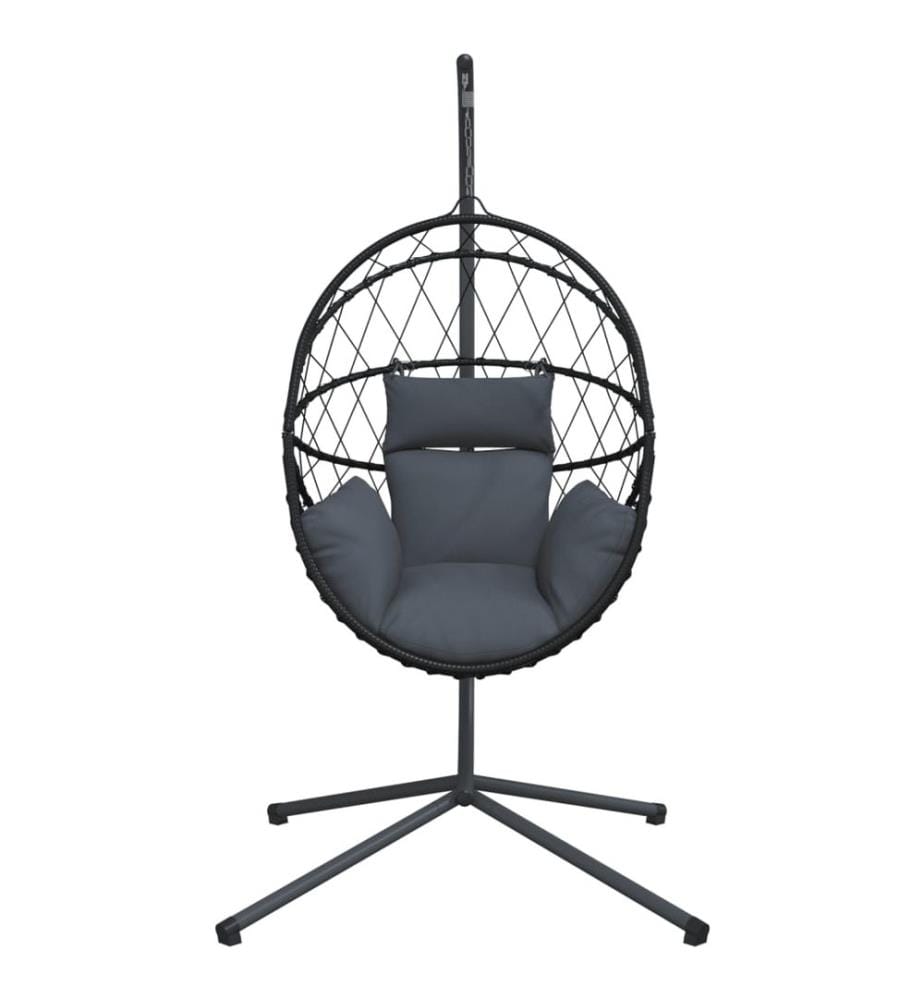 Chaise suspendue en forme d'oeuf avec support anthracite