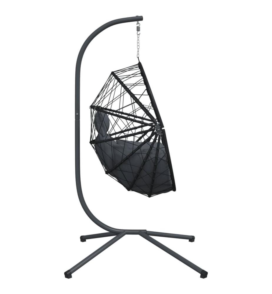 Chaise suspendue en forme d'oeuf avec support anthracite