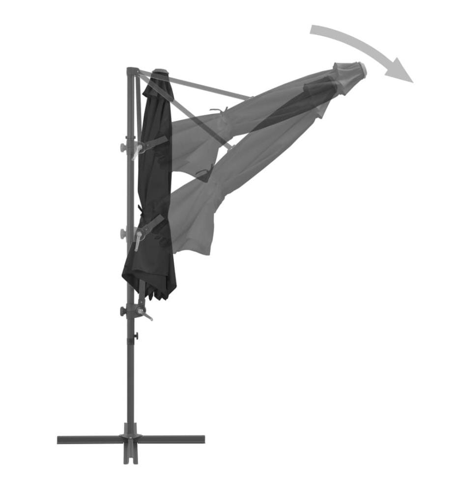 Ampelschirm mit Stahl-Mast 300 cm Anthrazit