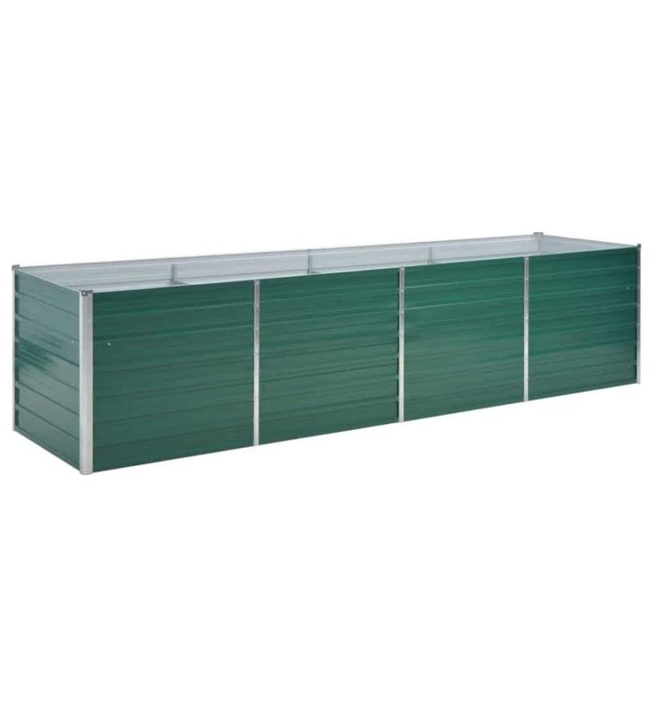 Lit surélevé de jardin Acier galvanisé 320x80x77 cm Vert