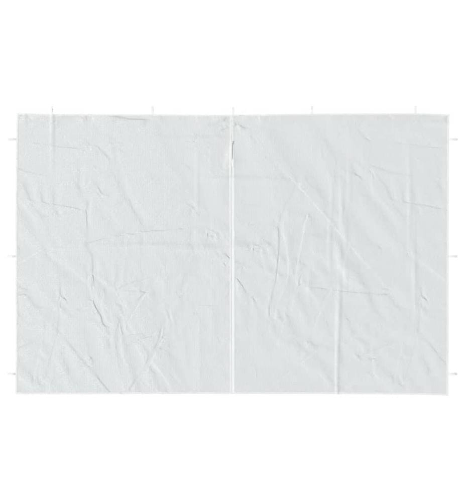 Parois de tente de réception 2 pcs et fermeture éclair PE Blanc