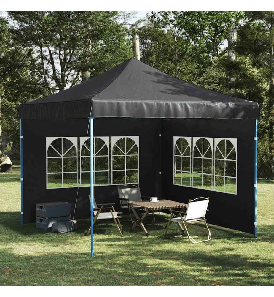 Paroi de tente de réception 2 pcs avec fenêtre PE Anthracite