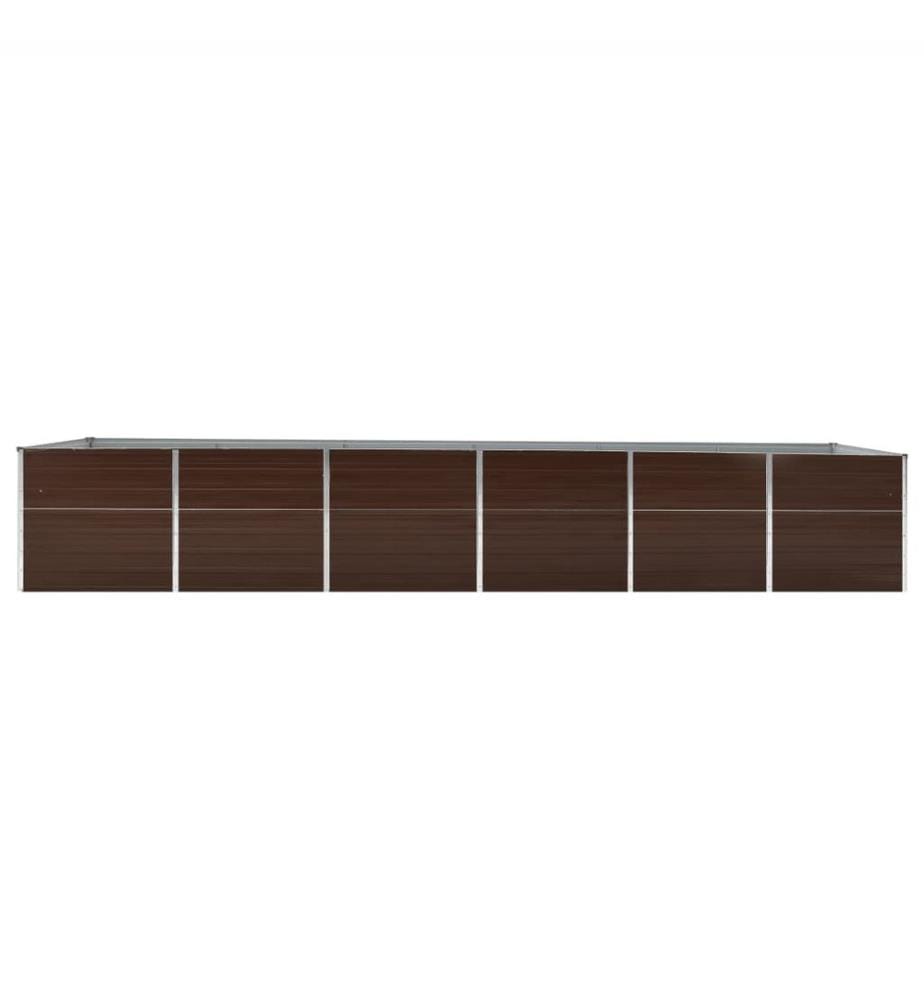 Lit surélevé de jardin Acier galvanisé 480x80x77 cm Marron