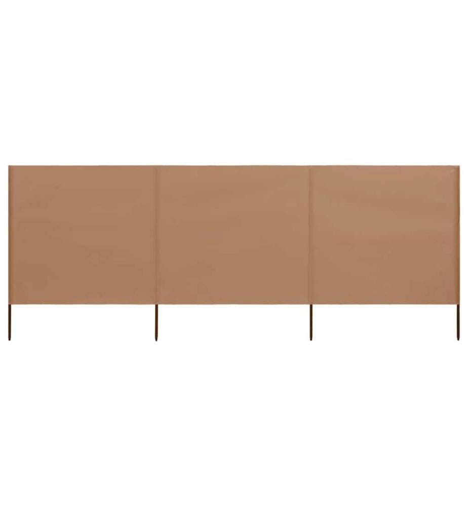 3-teiliges Windschutzgewebe 400 x 80 cm Taupe