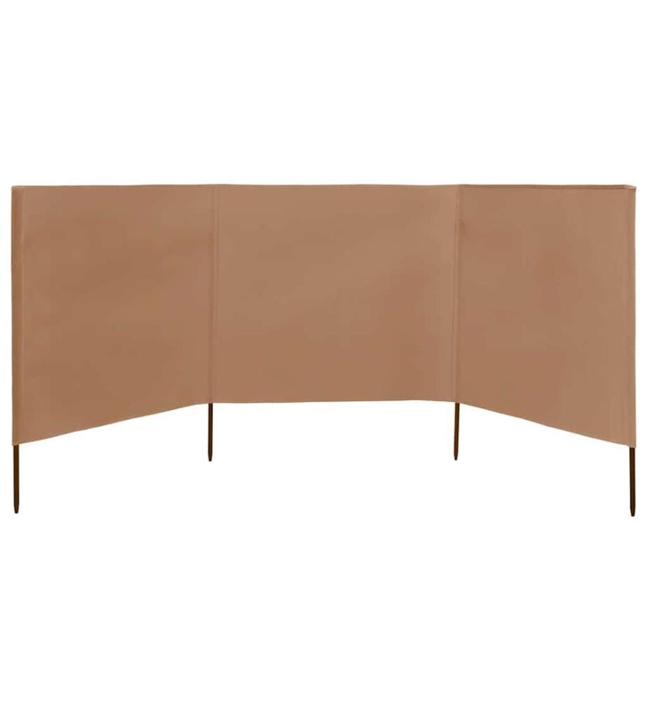 3-teiliges Windschutzgewebe 400 x 80 cm Taupe