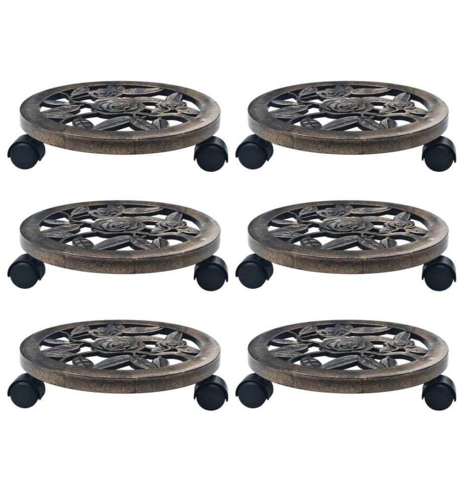 Pflanzenroller 6 Stk. Bronze 30 cm Kunststoff