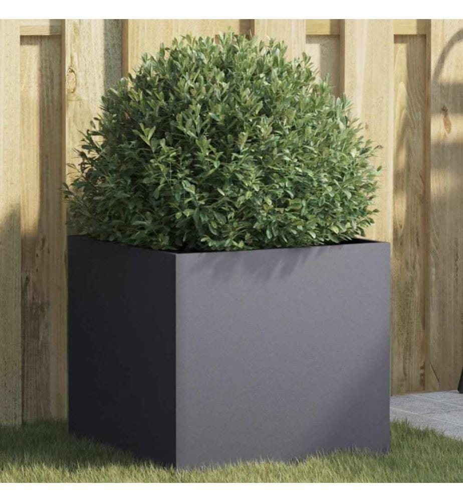 Jardinière anthracite 42x40x39 cm acier