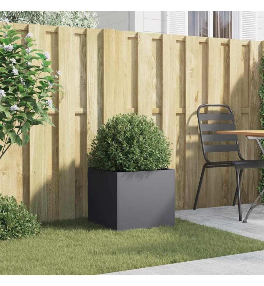 Jardinière anthracite 42x40x39 cm acier