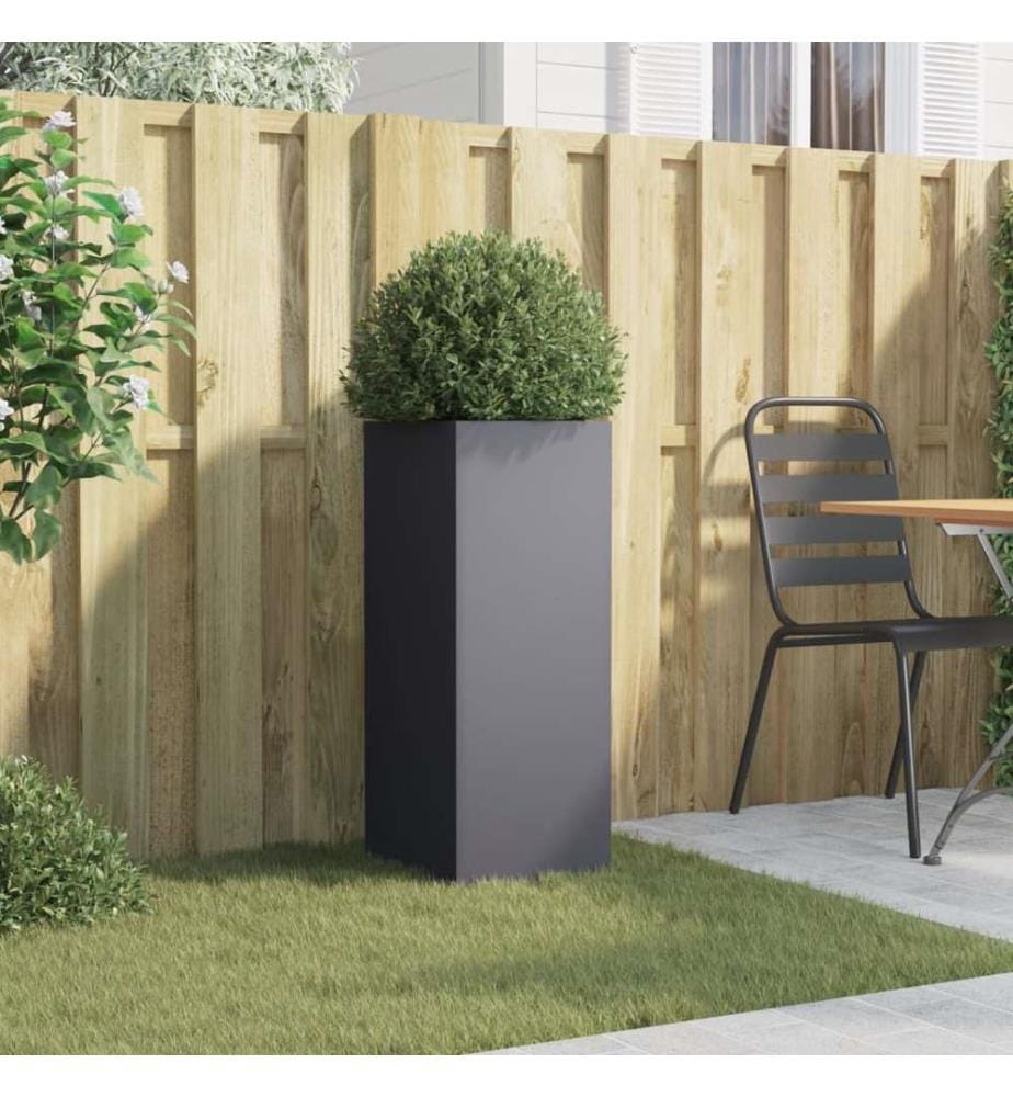 Jardinière anthracite 32x29x75 cm acier