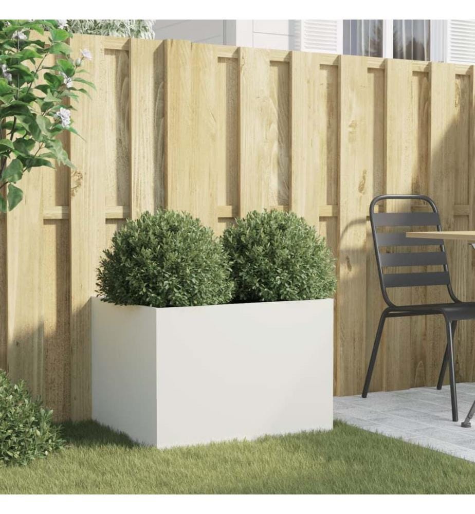Jardinière blanc 62x47x46 cm acier