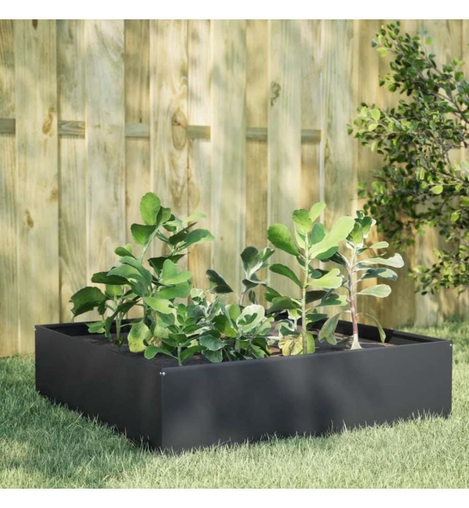 Hochbeet Anthrazit 100x100x25 cm Stahl