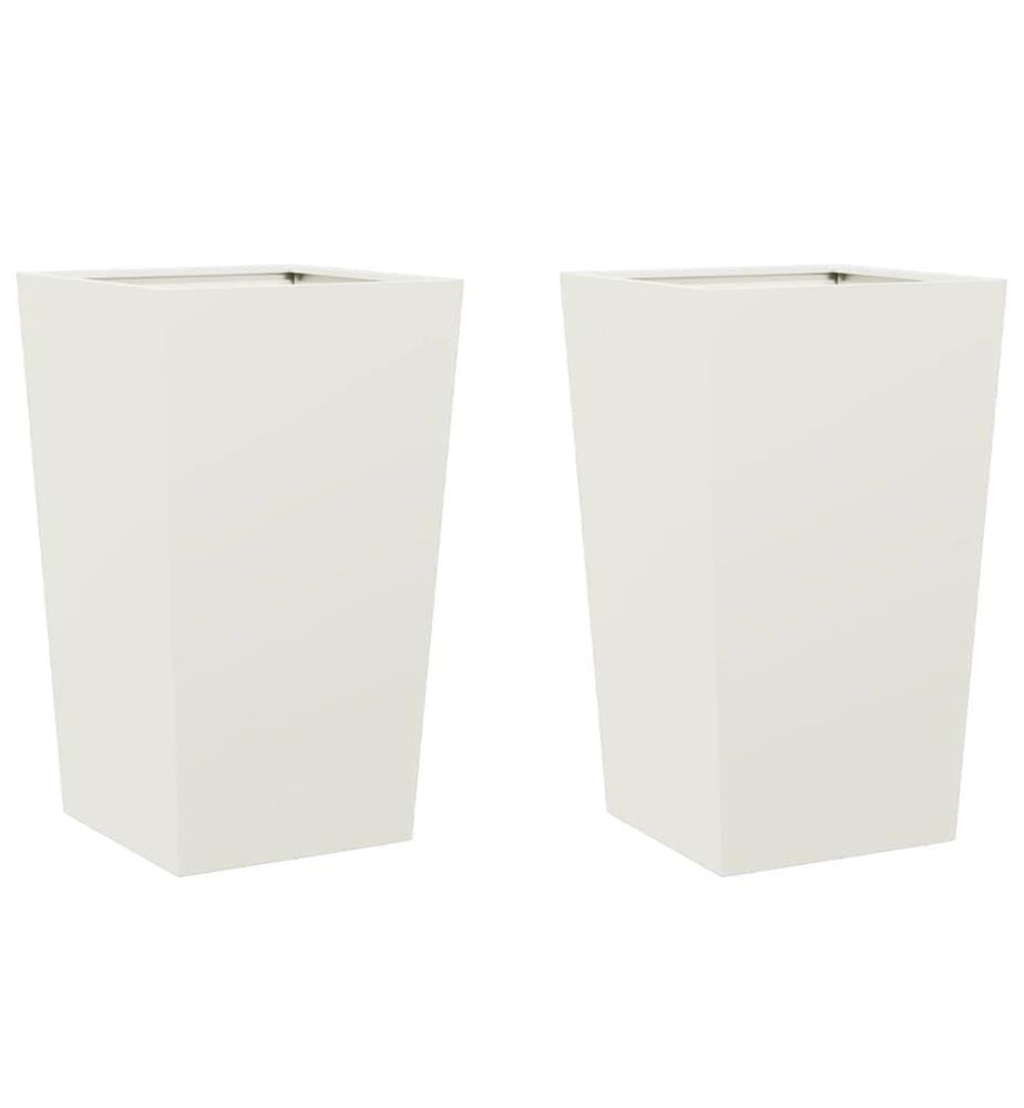 Jardinières 2 pcs blanc 45x45x75 cm acier