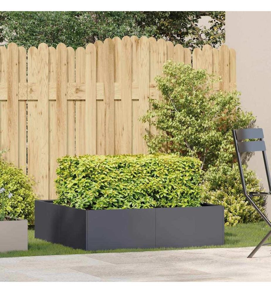 Jardinière anthracite 100x100x30 cm acier