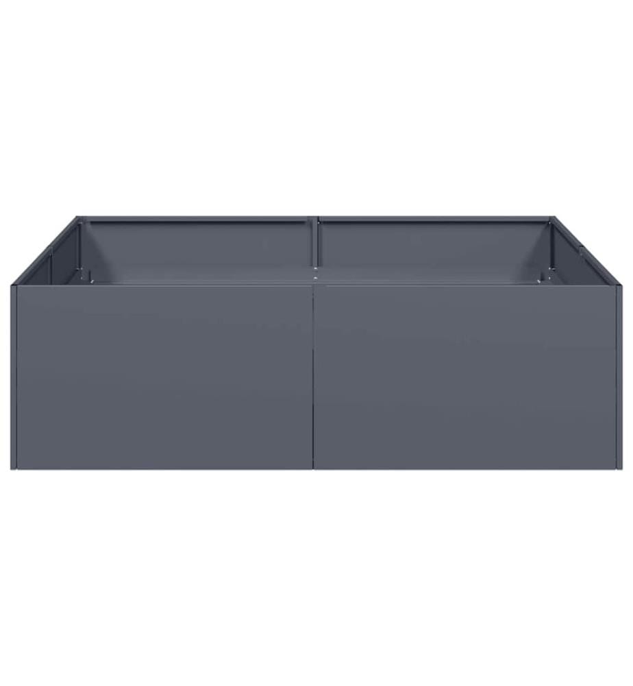 Jardinière anthracite 100x100x30 cm acier
