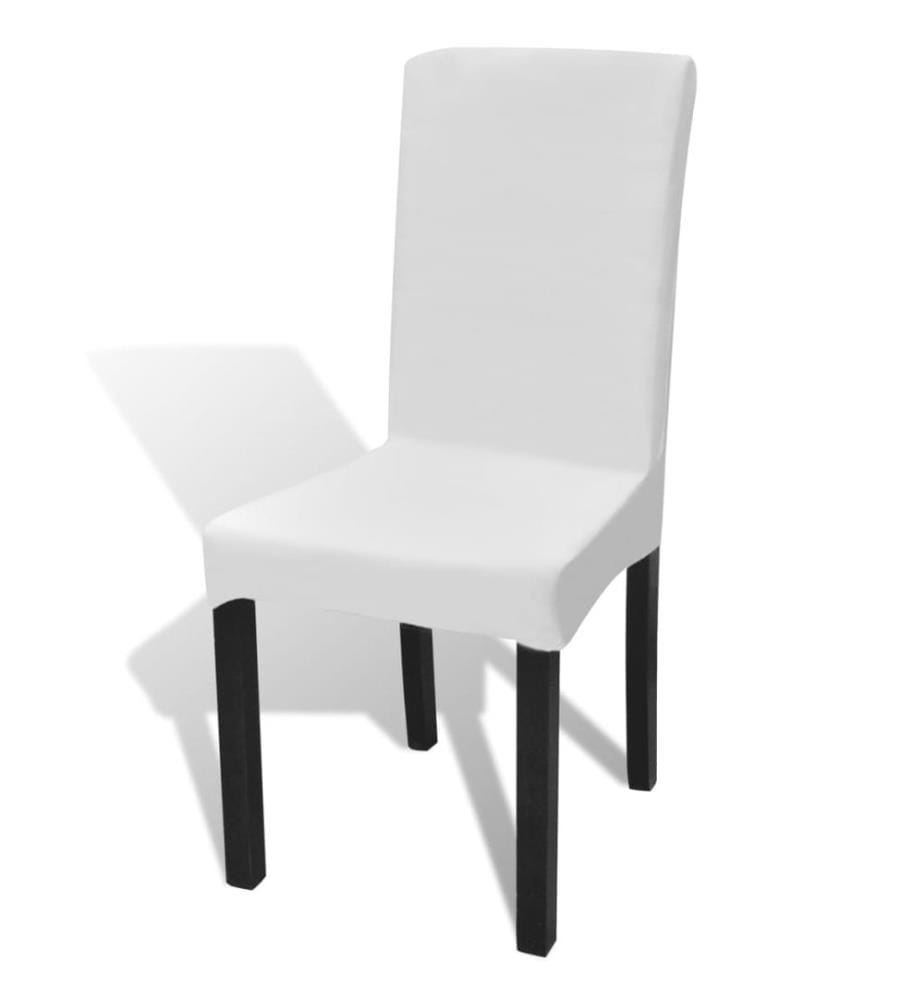 Housses extensibles de chaise 6 pcs Blanc