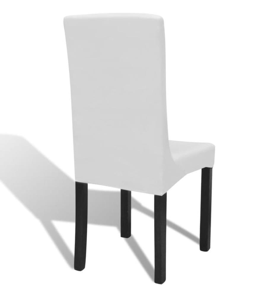 Housses extensibles de chaise 6 pcs Blanc