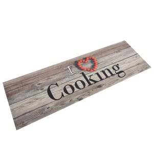 Küchenteppich Waschbar Cooking Grau 60x180 cm Samt