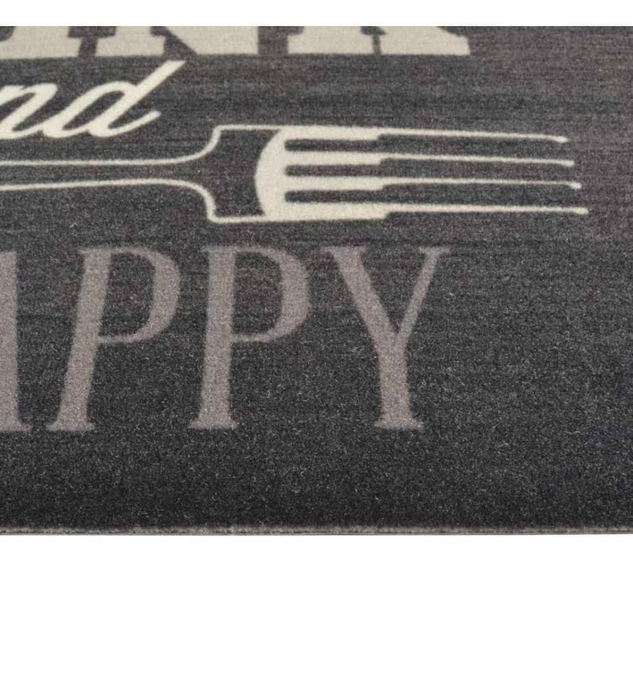 Tapis de cuisine lavable impression cuisine noir 60x180 cm