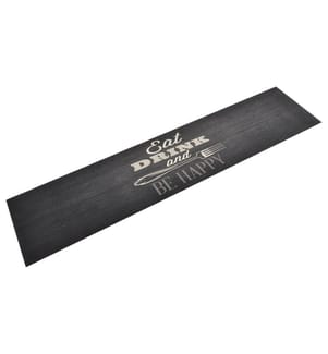 Küchenteppich Waschbar Küche Schwarz 60x300 cm Samt