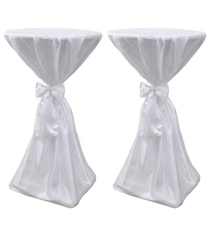 2 x Tischhusse Stehtischhusse weiss 70 cm