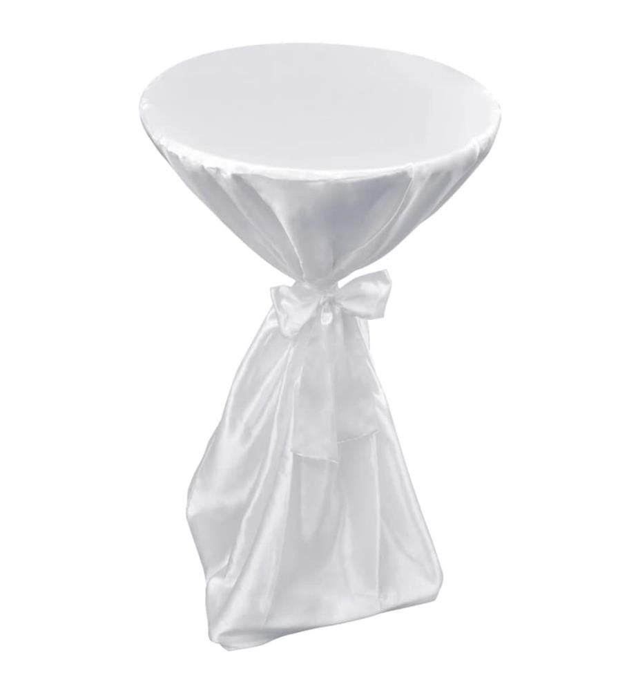 Housse de table blanche avec ruban 70 cm 2 pièces