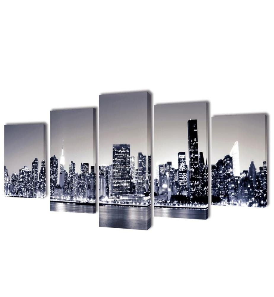 Bilder Dekoration Set monochrome New York 200 x 100 cm